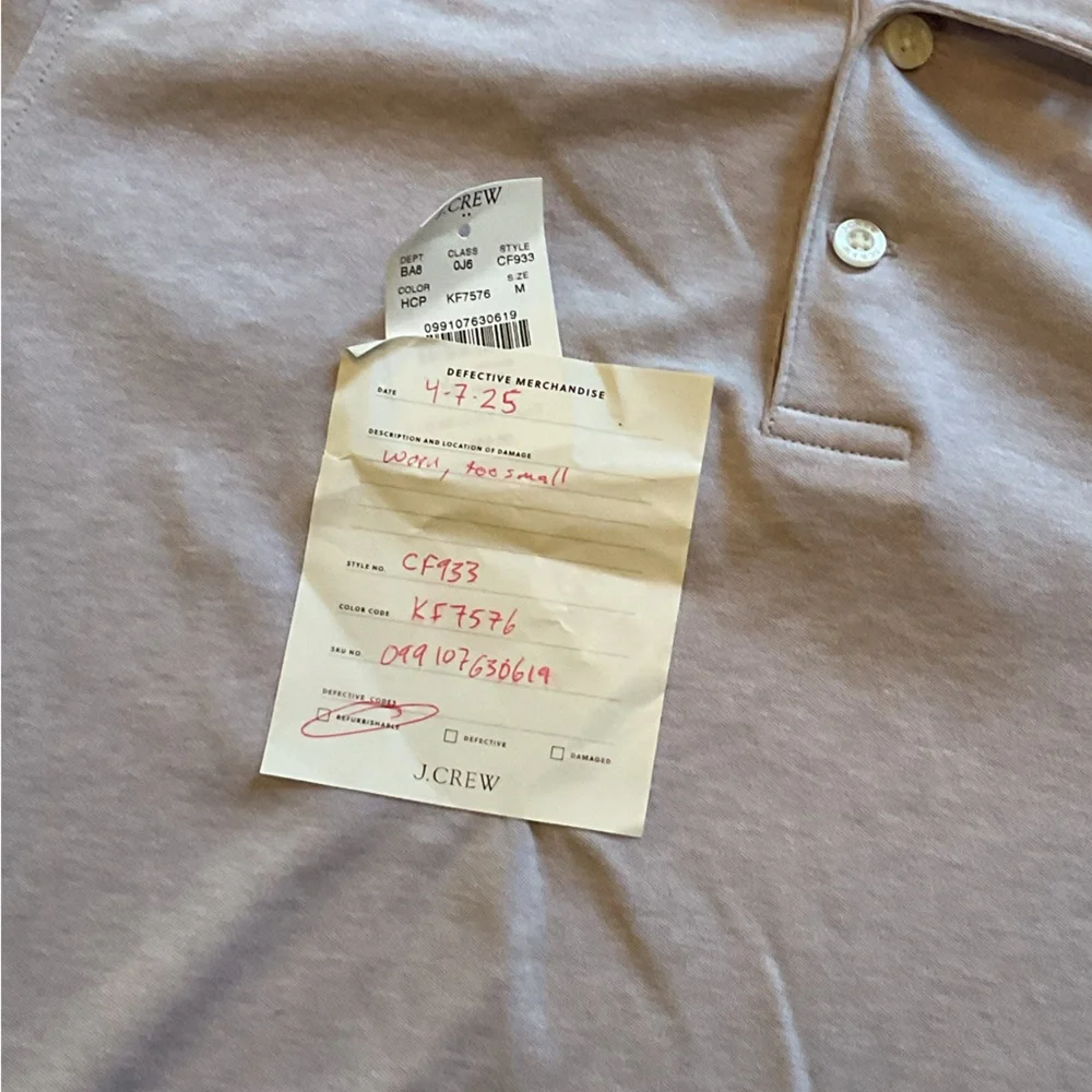 EUC J crew Soft-touch polo shirt lilac purple Sz M customer return - Picture 6 of 7